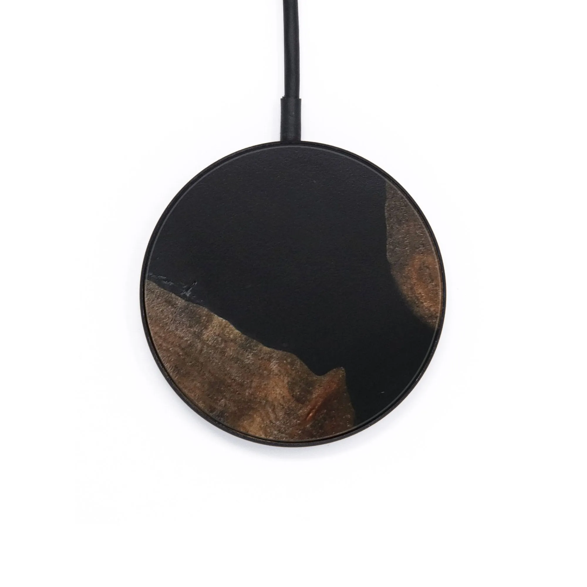 Circle Wood Resin Wireless Charger - Amara (Pure Black, 722972)