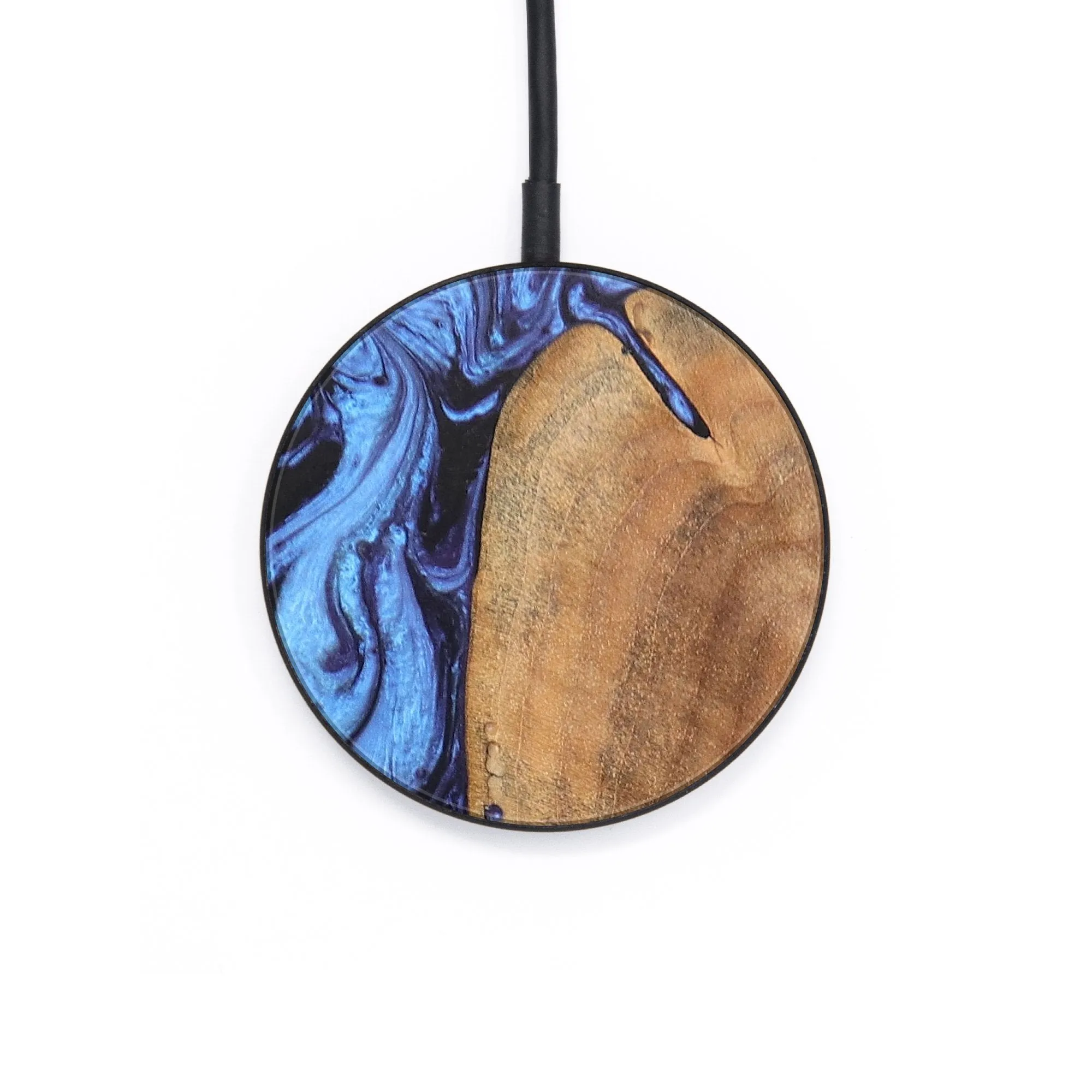 Circle Wood Resin Wireless Charger - Anastasia (Blue, 677019)