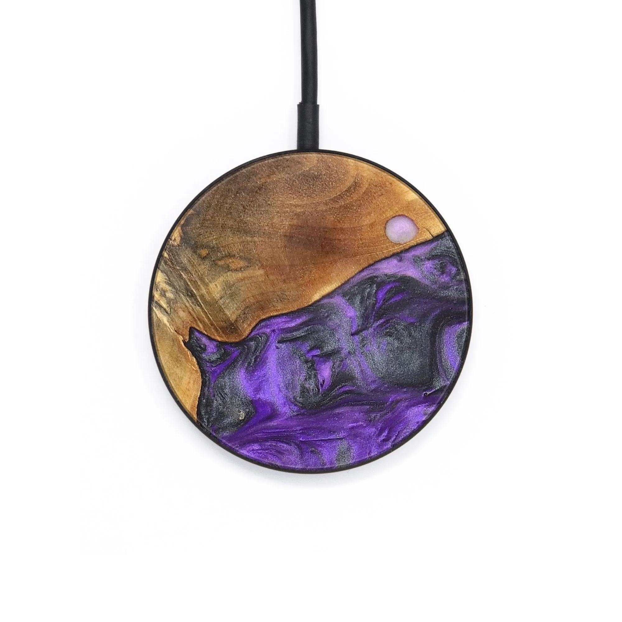 Circle Wood Resin Wireless Charger - Aspen (Purple, 696229)