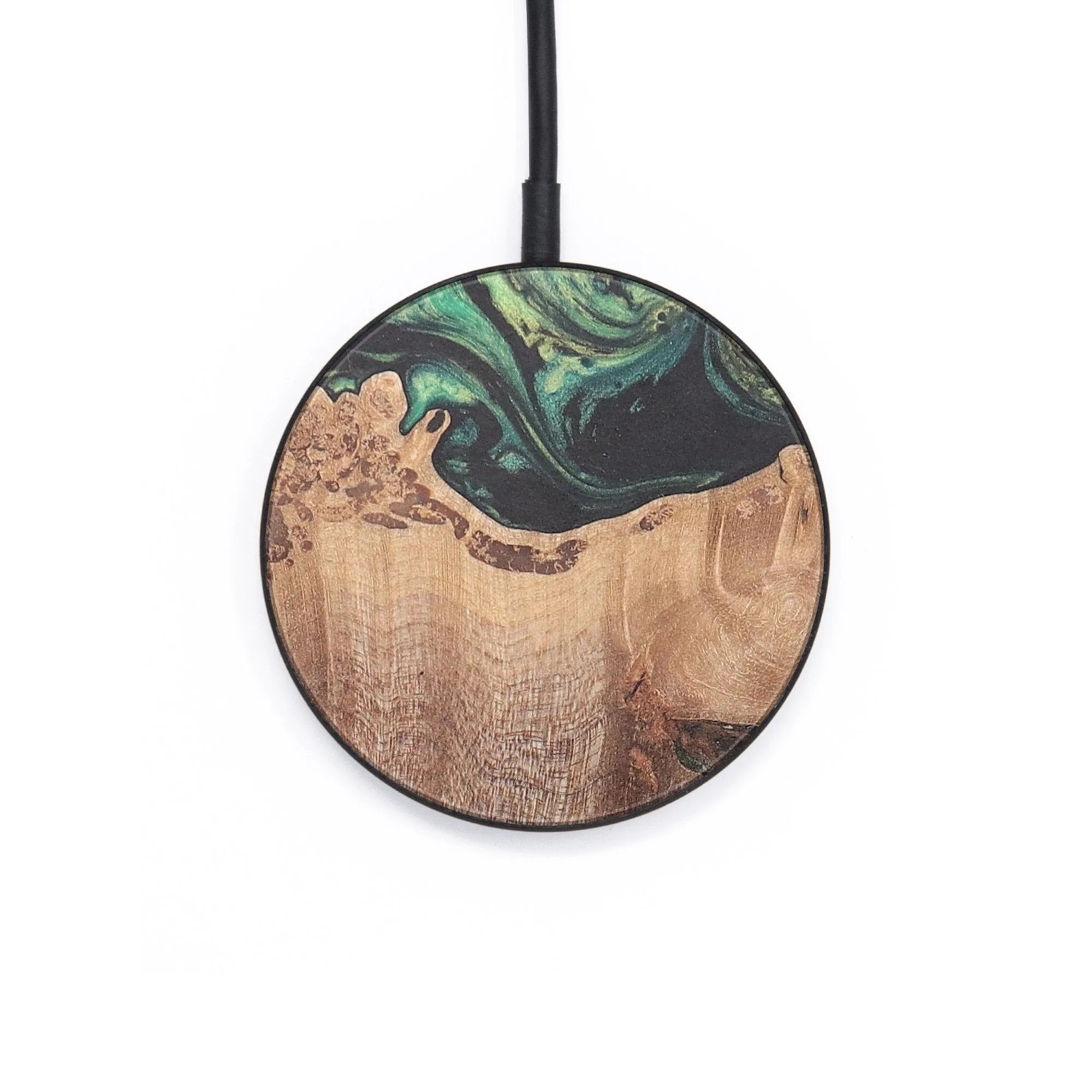 Circle Wood Resin Wireless Charger - Braelynn (Green, 696915)