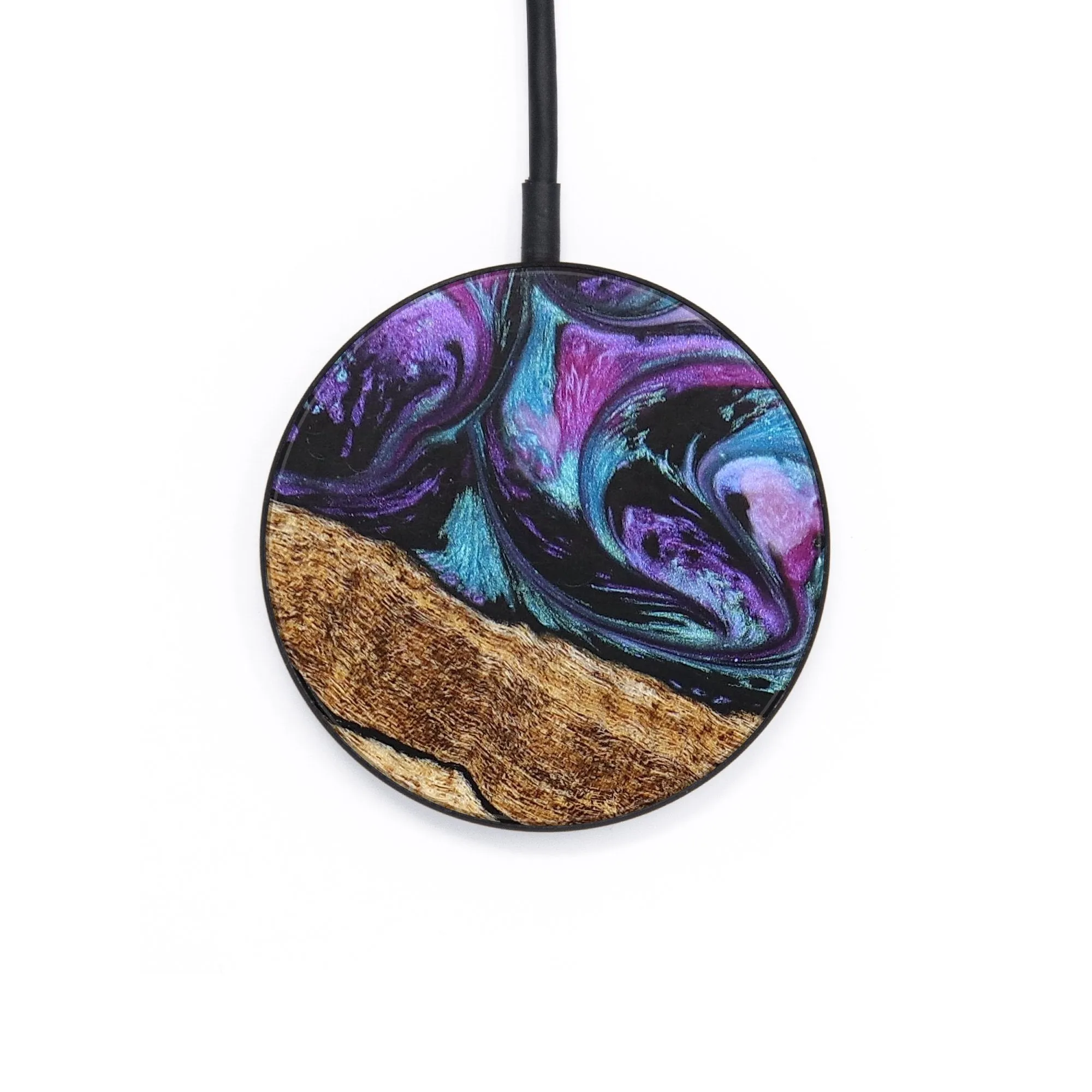 Circle Wood Resin Wireless Charger - Carissa (Purple, 677065)