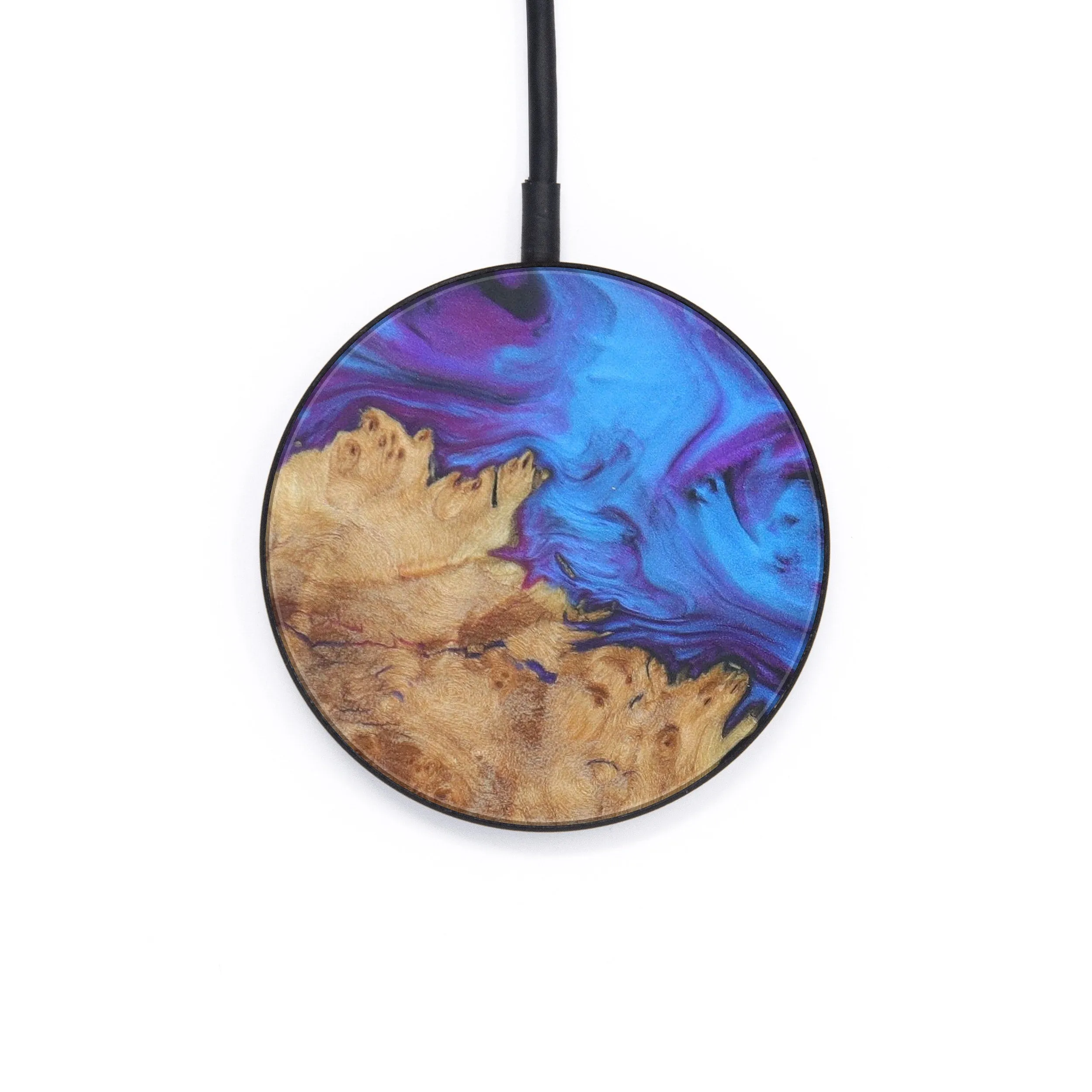 Circle Wood Resin Wireless Charger - Cindie (Purple, 572644)