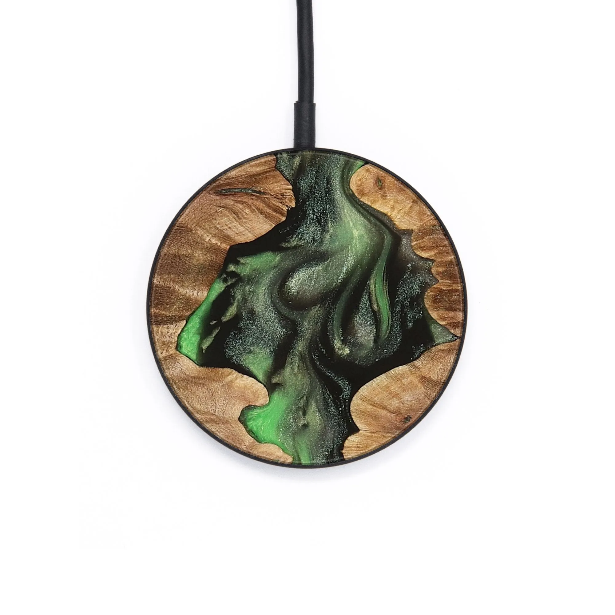 Circle Wood Wireless Charger - Hurbert (Green, 734132)