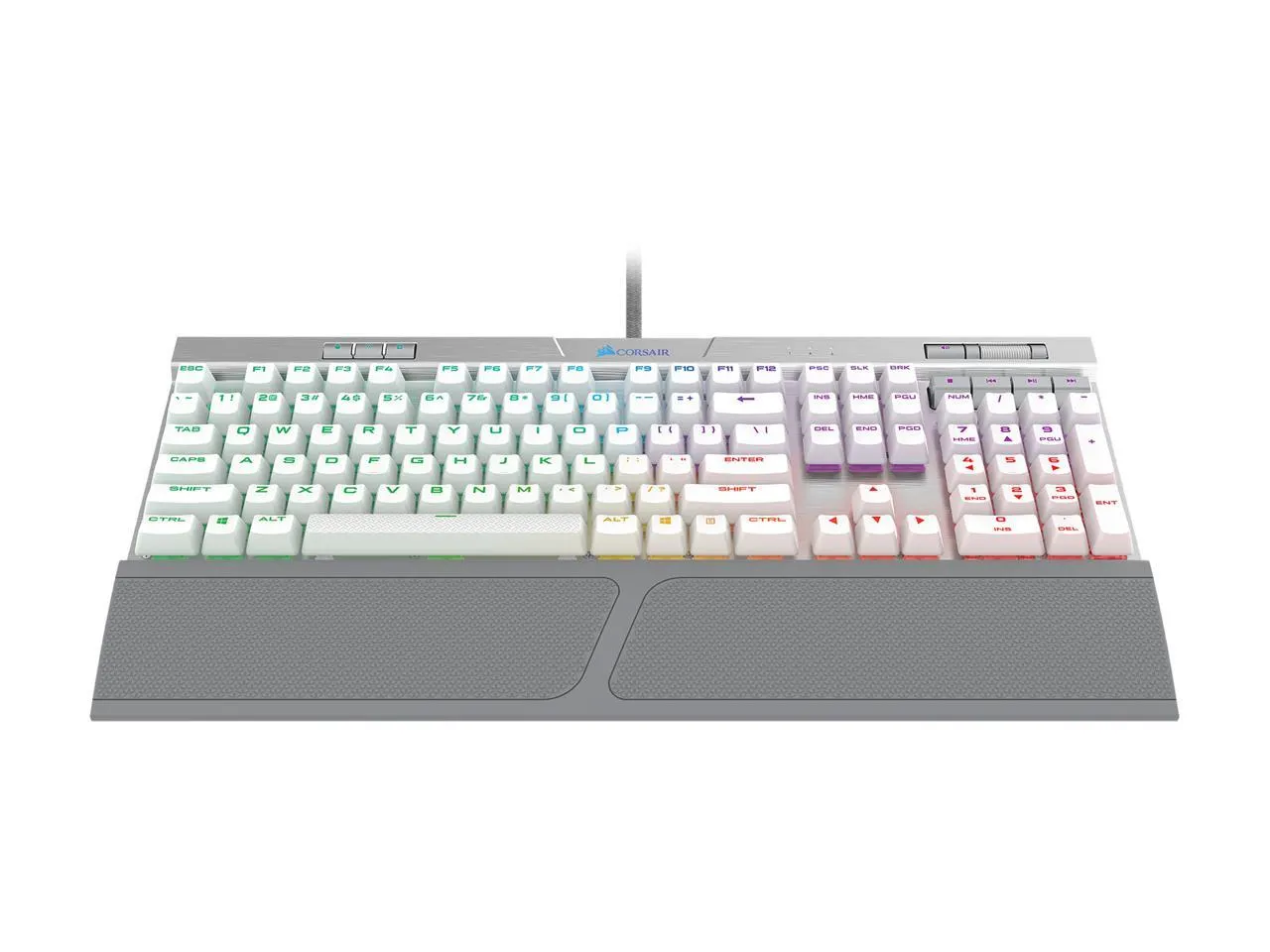 Corsair Keyboard K70 RGB MK.2 SE Cherry MX Speed Mechanical Gaming Keyboard with RGB LED Backlit and White PBT Keycaps - CH-9109114-NA