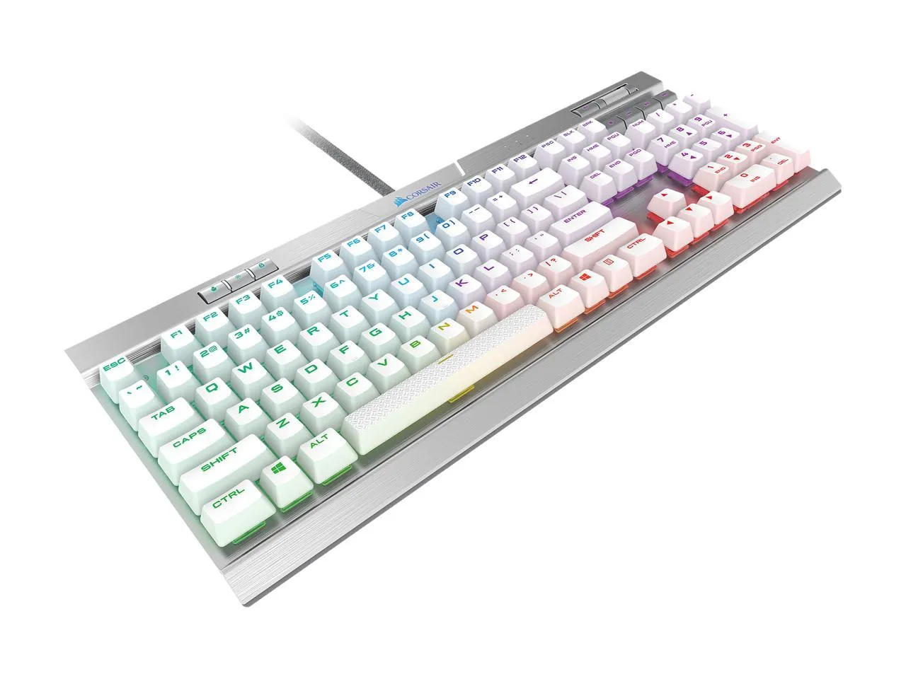 Corsair Keyboard K70 RGB MK.2 SE Cherry MX Speed Mechanical Gaming Keyboard with RGB LED Backlit and White PBT Keycaps - CH-9109114-NA