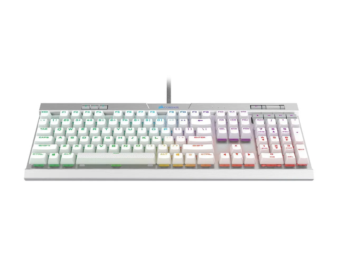 Corsair Keyboard K70 RGB MK.2 SE Cherry MX Speed Mechanical Gaming Keyboard with RGB LED Backlit and White PBT Keycaps - CH-9109114-NA