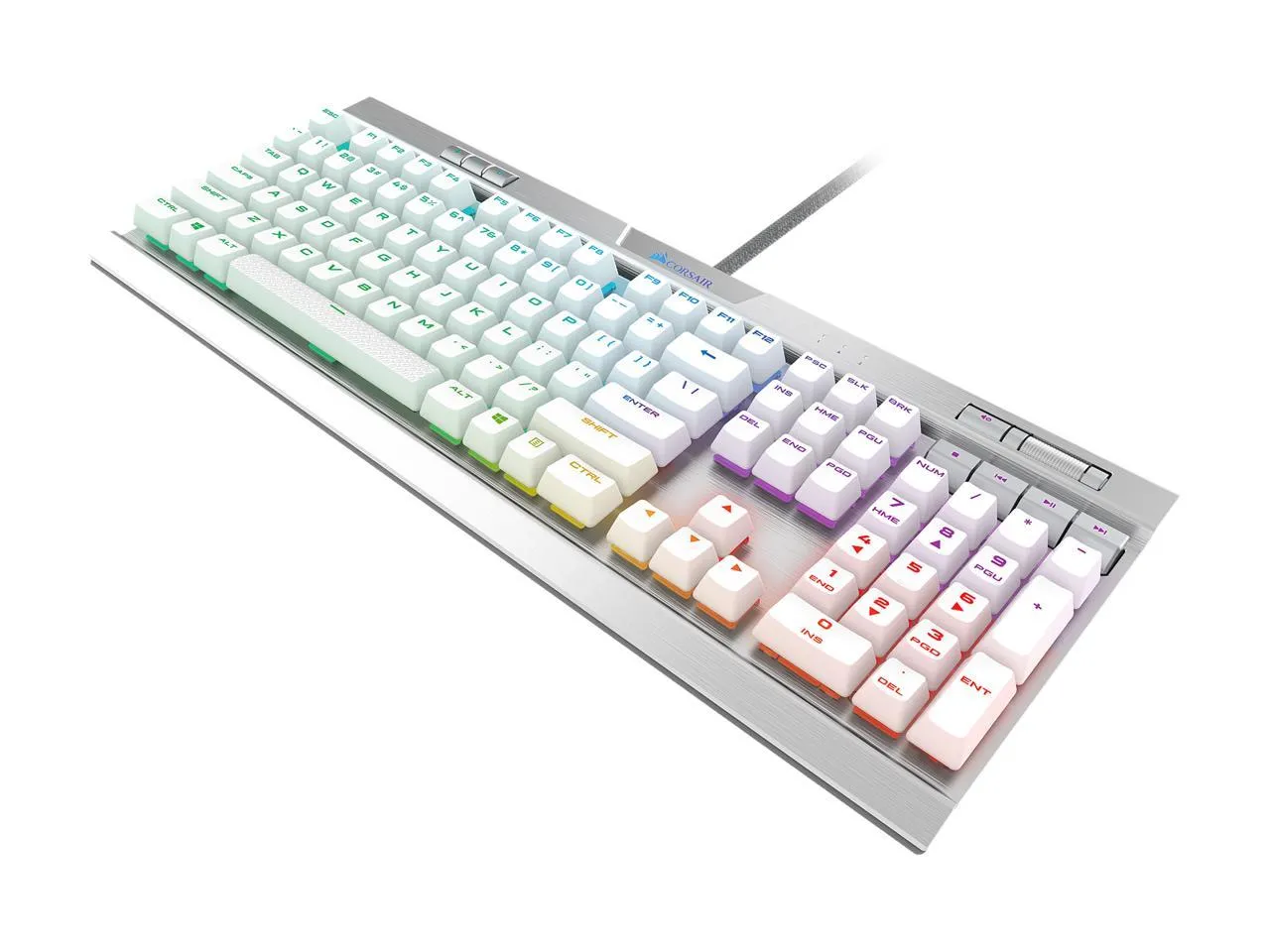 Corsair Keyboard K70 RGB MK.2 SE Cherry MX Speed Mechanical Gaming Keyboard with RGB LED Backlit and White PBT Keycaps - CH-9109114-NA