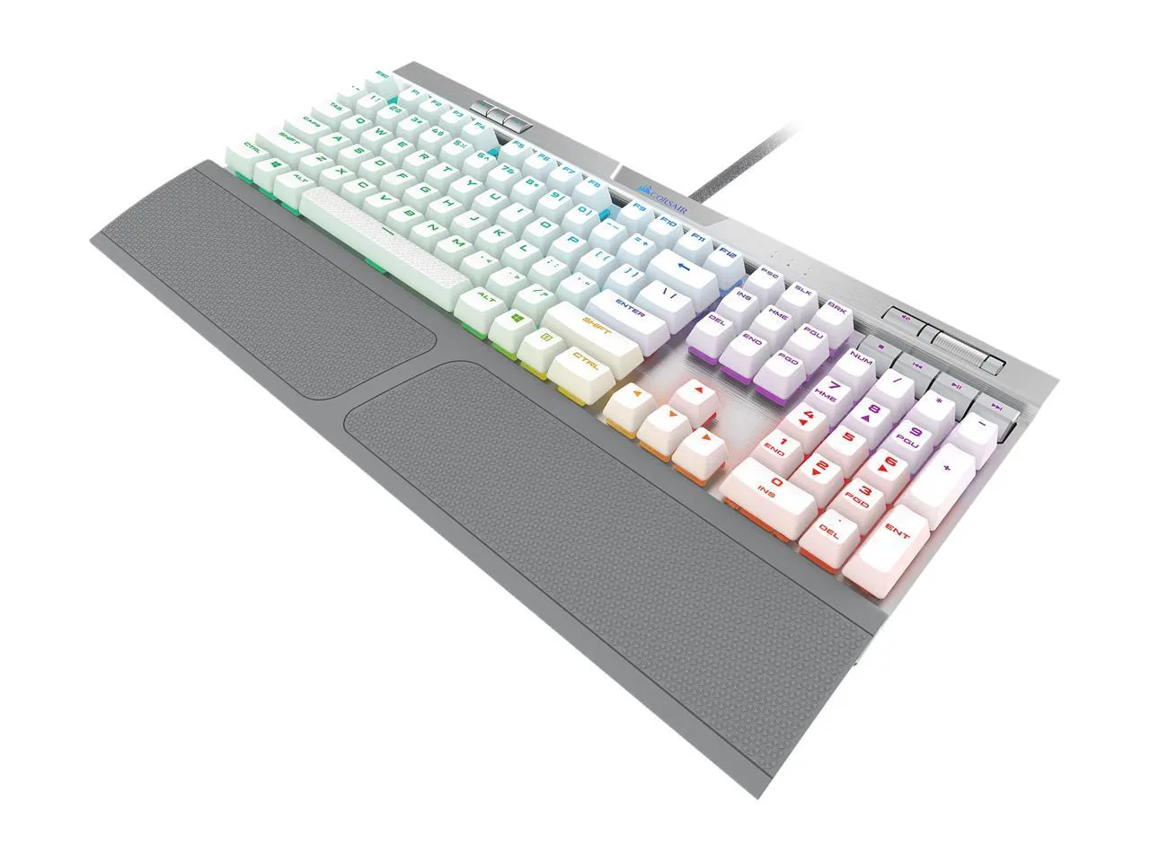 Corsair Keyboard K70 RGB MK.2 SE Cherry MX Speed Mechanical Gaming Keyboard with RGB LED Backlit and White PBT Keycaps - CH-9109114-NA