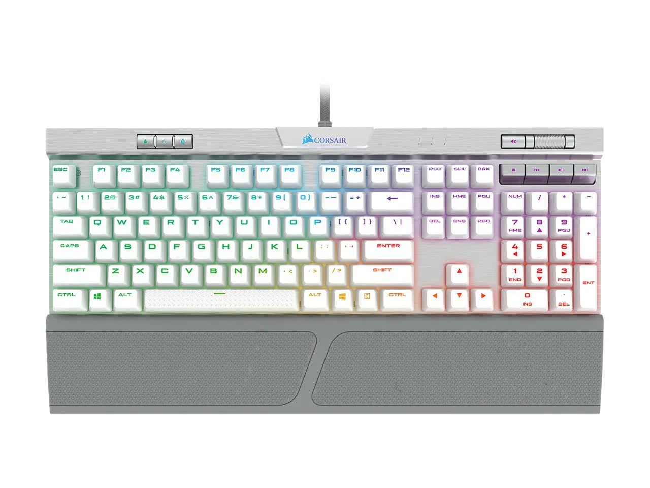 Corsair Keyboard K70 RGB MK.2 SE Cherry MX Speed Mechanical Gaming Keyboard with RGB LED Backlit and White PBT Keycaps - CH-9109114-NA