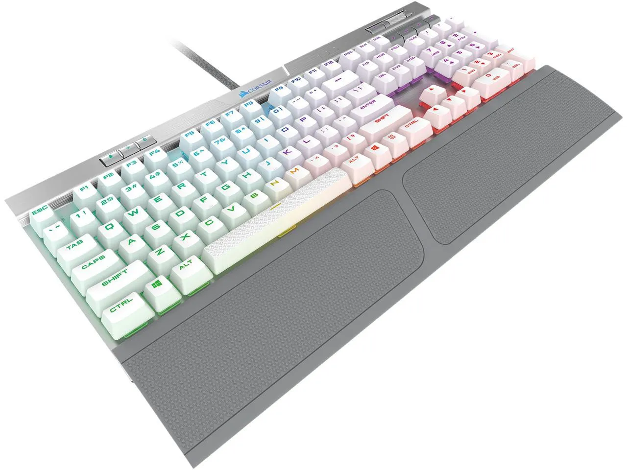 Corsair Keyboard K70 RGB MK.2 SE Cherry MX Speed Mechanical Gaming Keyboard with RGB LED Backlit and White PBT Keycaps - CH-9109114-NA