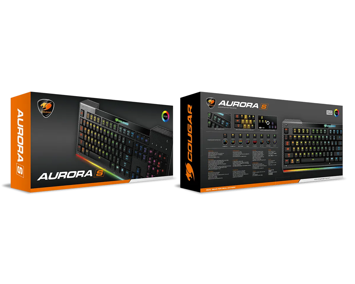 Cougar AURORA Membrane Switches Gaming Keyboard