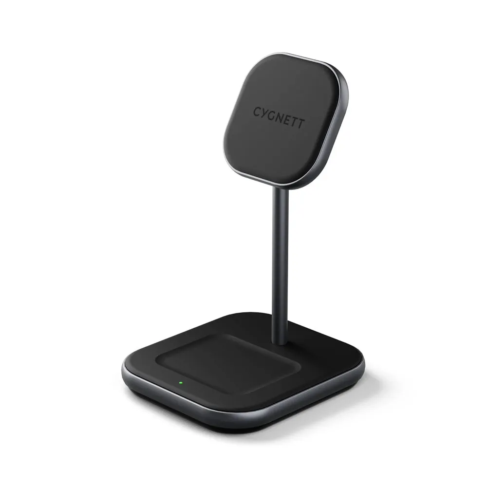 Cygnett 2-IN-1 Wireless Magnetic Desk Charger 15W Black