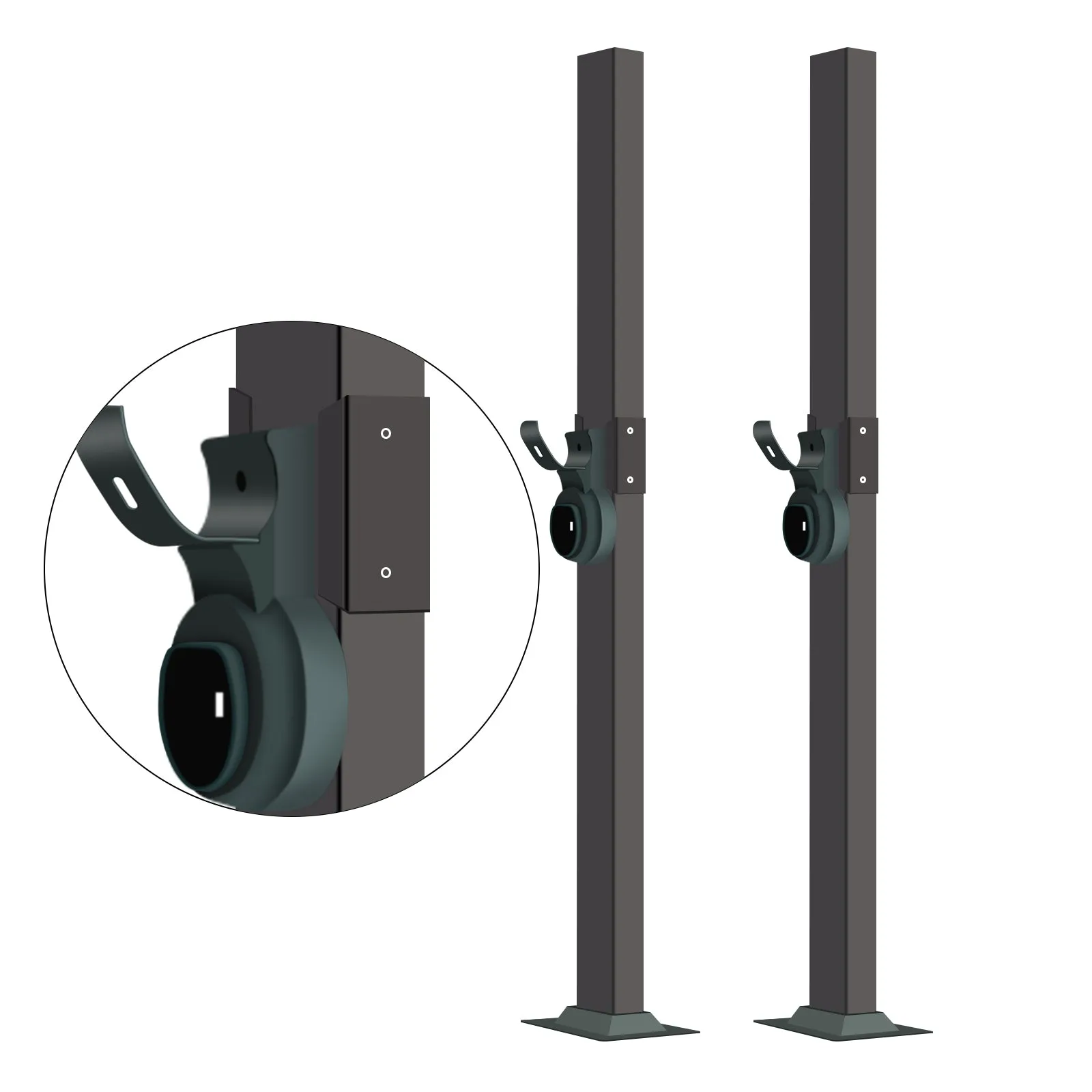 Daolar Universal Aluminium Wallbox Stand  for Electric Vehicle Charging Station with Charging Cable Holder