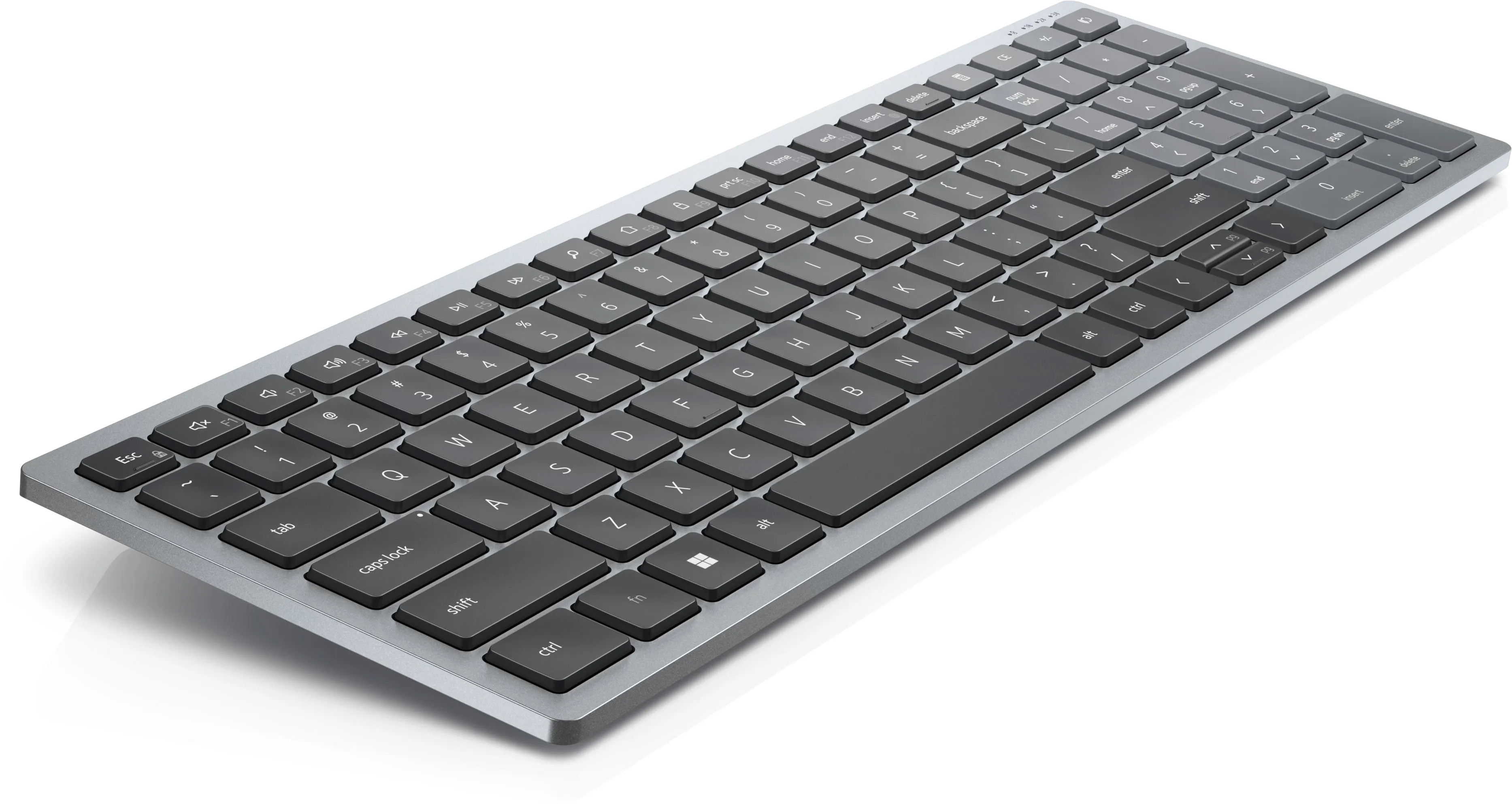 Dell Kb740 - Keyboard - Compact, Multi Device - Wireless - 2.4 Ghz, Bluetooth 5.0 - Qwerty - Uk - Titan Grey - With 3 Ye