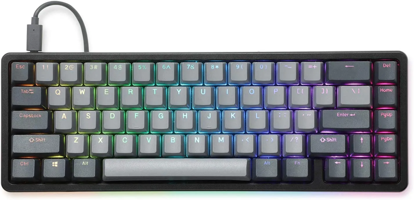 DROP ALT High Profile Mechanical Keyboard 65 Percent 67 Key Gaming Keyboard Hot Swap Switches Programmable Macros RGB LED Backlighting USB C Doubleshot PBT Aluminum Frame Cherry MX Blue