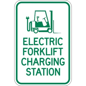 Electric Forklift Charging Station Sign