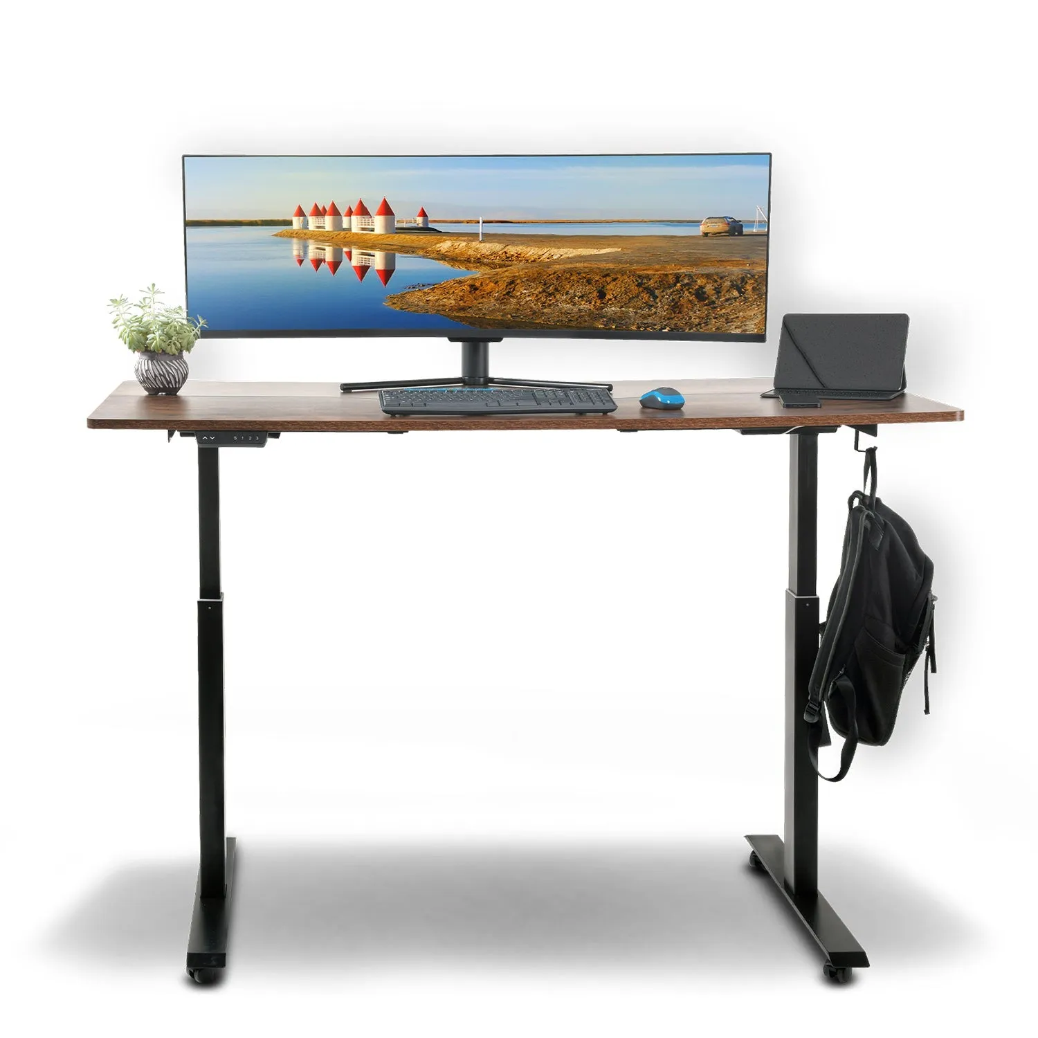 Electric Standing Desk w/ Wireless Charger - 63" Width x 30" Depth