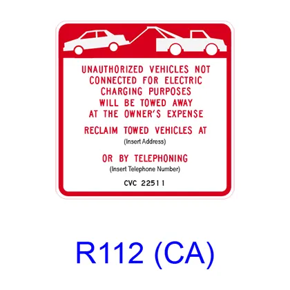 Electric Vehicle Charging Station Tow-Away [symbol] R112(CA)