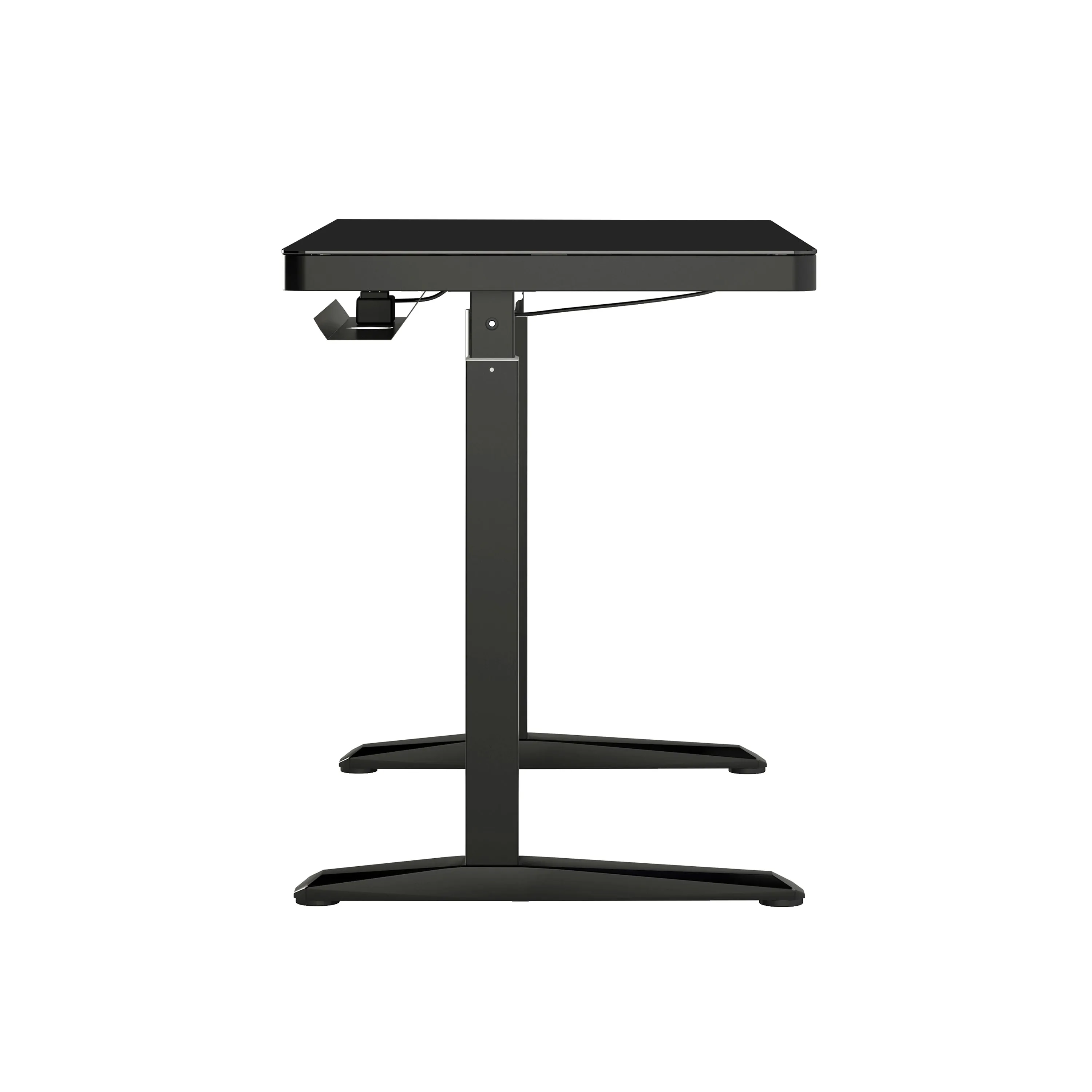 Electronic Glass Desk With Adjustable Height, Storage, Speaker, Wireless charging & USB