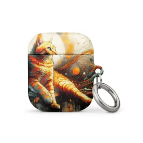 Elegant Cat AirPods® Case | Impact-Absorbing Polycarbonate | Metal Carabiner | Scratch & Drop Protection