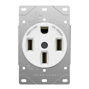 Enerlites 66500 Industrial Grade Flush Mount Receptacle, 50 Amp, NEMA 14-50R