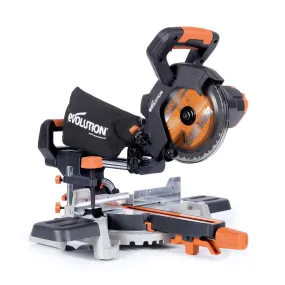 Evolution Cordless R185SMS-Li 185mm Sliding Mitre Saw 18v Li-Ion EXT Inc Multi-Material Blade