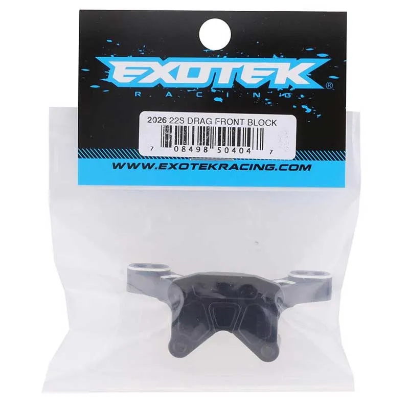 Exotek 2026 Racing Aluminum Front Camber Block Black Silver For Losi 22S Drag Short Course