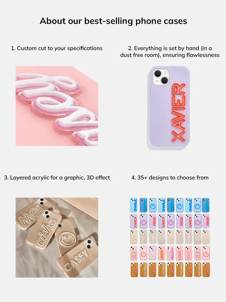 Fine Line Custom iPhone Case - Pink/Red