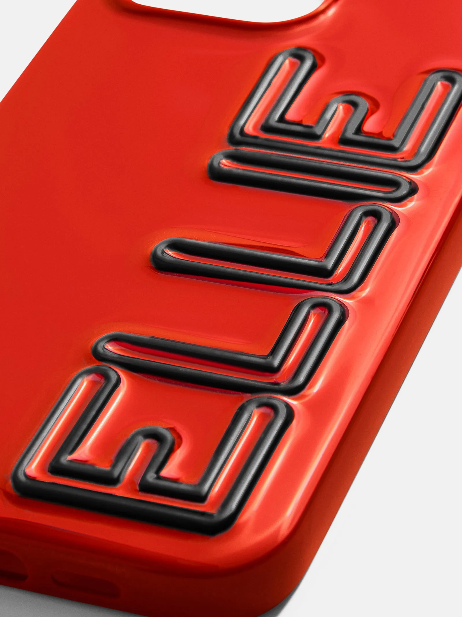 Fine Line Custom Phone Case - Bright Red/Black