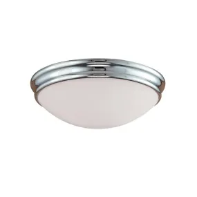 Flush Mount Fixture - Etched White Glass - 12in. Diameter - E26 Medium Base