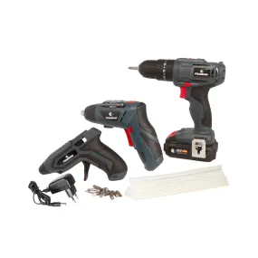 FRAGRAM CORDLESS KIT 20V (DRILL,SCREWDRIVER,GLUE GUN)