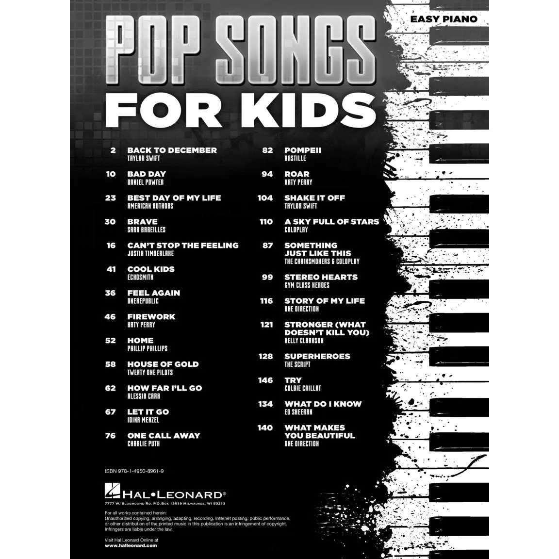 Hal Leonard HL00221920 Pop Songs For Kids