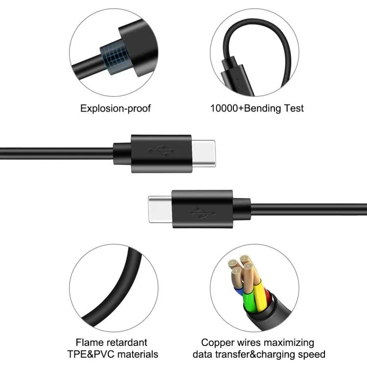 HAWEEL 1m 25W 3A USB-C Fast Charging and Data Transfer Cable with OTG Function