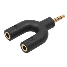 Headset Adapter Kit U Shape 3.5mm Y Splitter for Audio Headphone and MIC