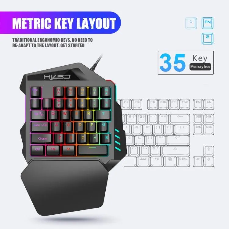 HXSJ P8 V100 J900 Gaming Keyboard and Mouse Converter Bundle with One-Handed Keyboard and Programmable Gaming Mouse