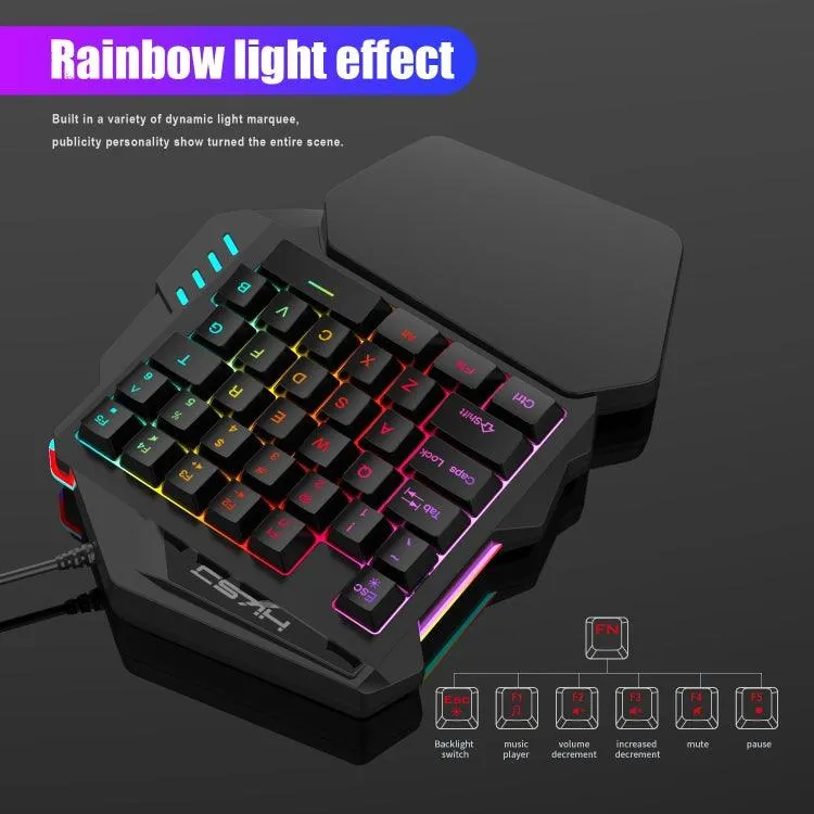 HXSJ P8 V100 J900 Gaming Keyboard and Mouse Converter Bundle with One-Handed Keyboard and Programmable Gaming Mouse