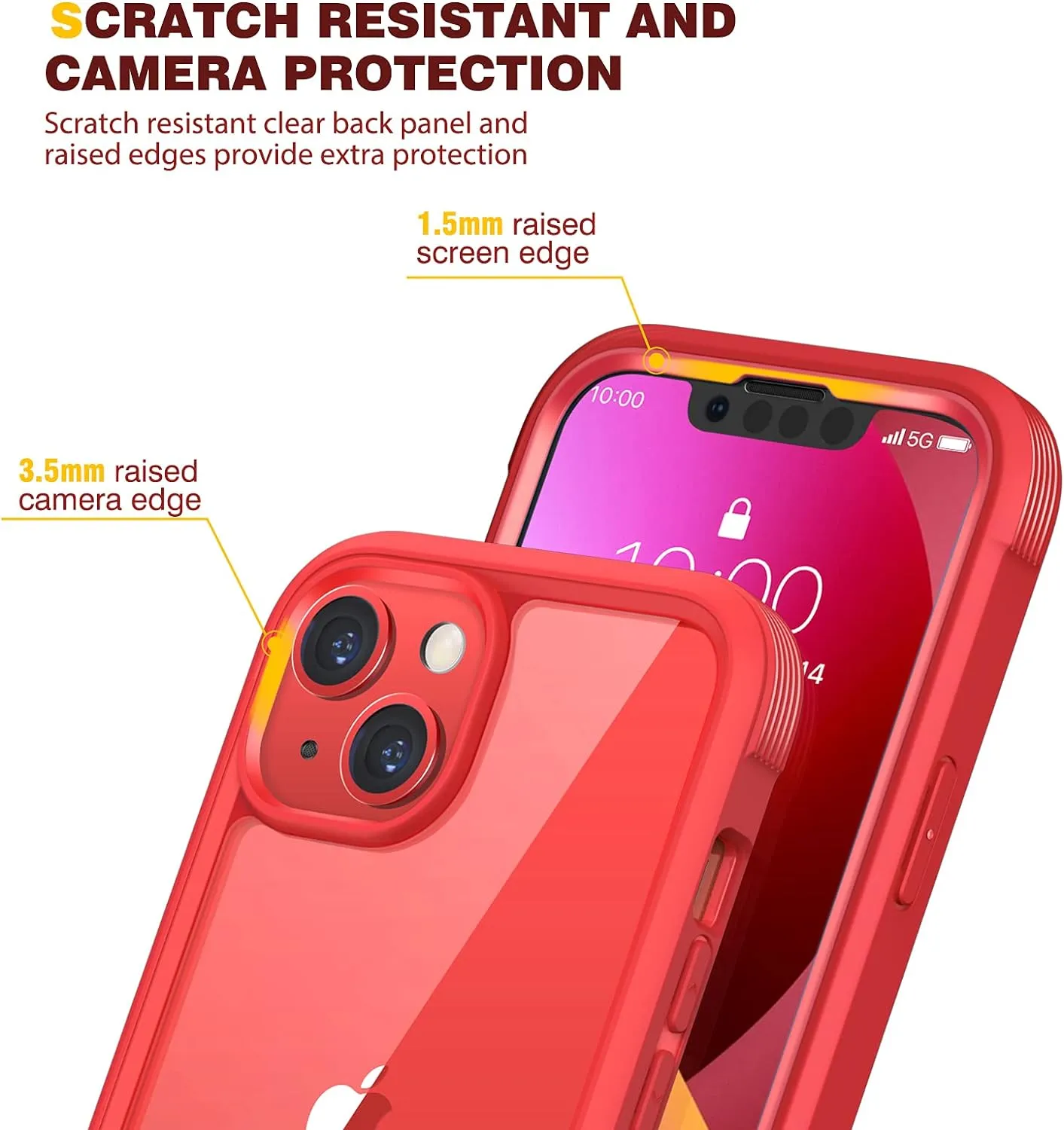 iPhone 16 Case, Full Body Rugged Case Touch Sensitive Anti-Scratch Screen Protector Pink