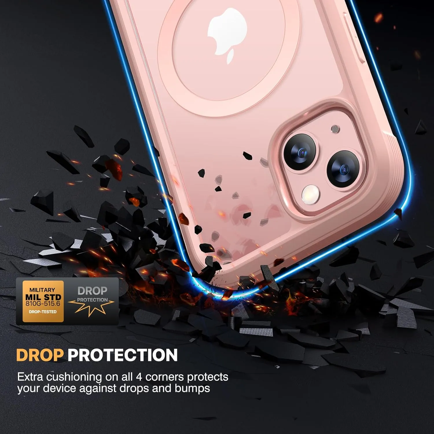 iPhone 16 Case, Full Body Rugged Case Touch Sensitive Anti-Scratch Screen Protector Pink