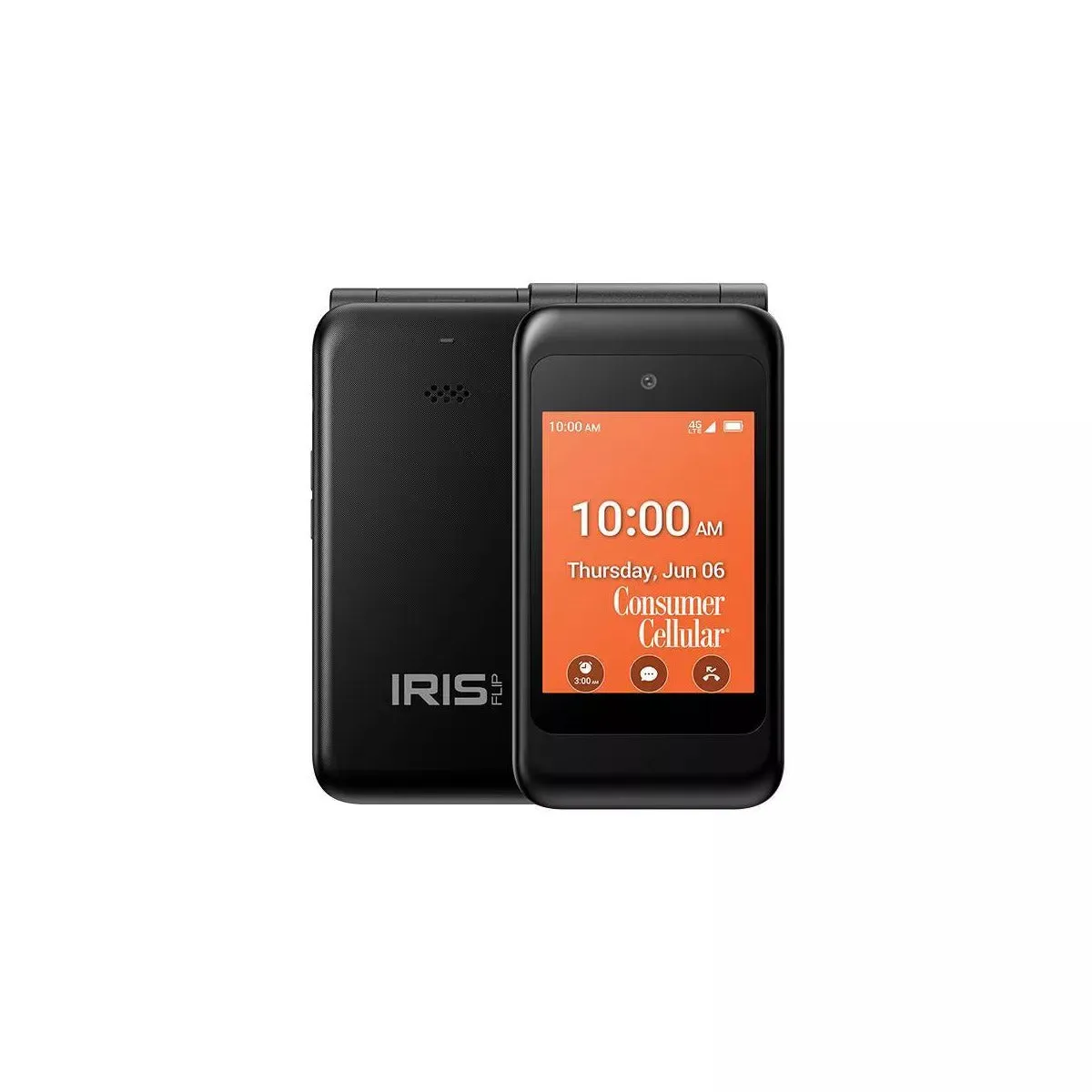 IRIS Easy Flip 2.8" 8GBSteel Gray Consumer Cellular Prepaid Cellphone