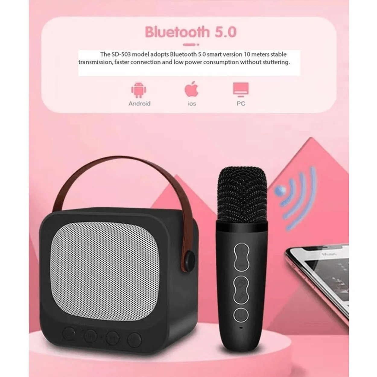 Karaoke Portable BT Speaker With Microphone SD-503