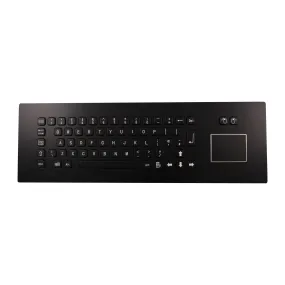 KBS-PC-IT-3-BL-USBUK-CAW Top Mounted Black Stainless Steel Keyboard With Touchpad