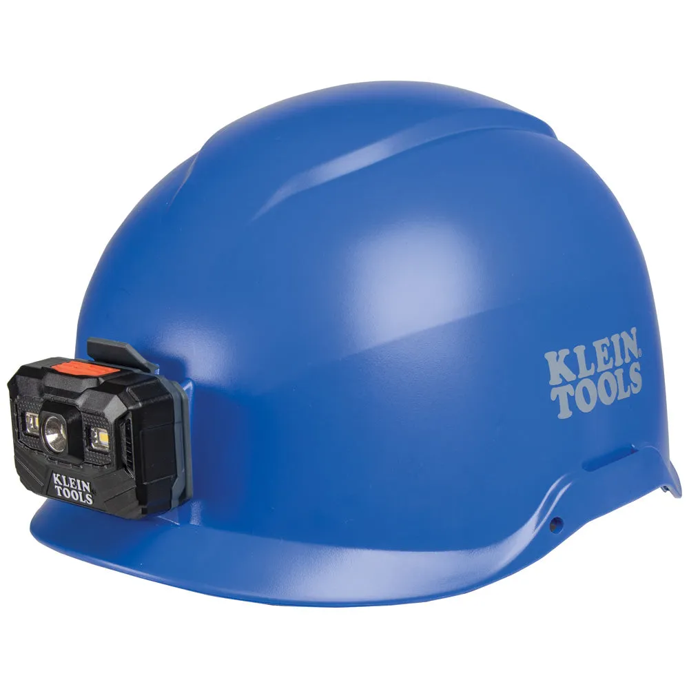 Klein Tools 60148 Safety Helmet, Non-Vented-Class E, with Rechargeable Headlamp, Blue