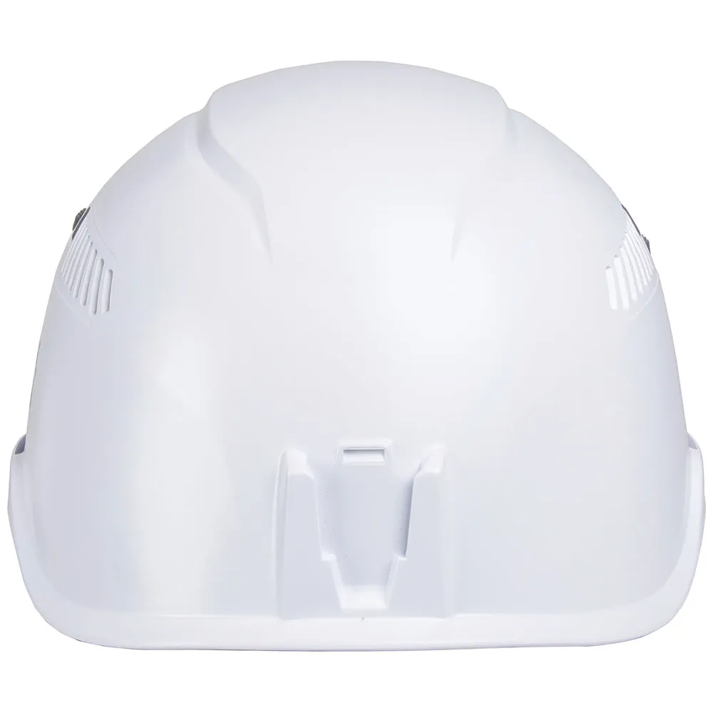 Klein Tools 60150 Safety Helmet, Vented-Class C, with Rechargeable Headlamp, White