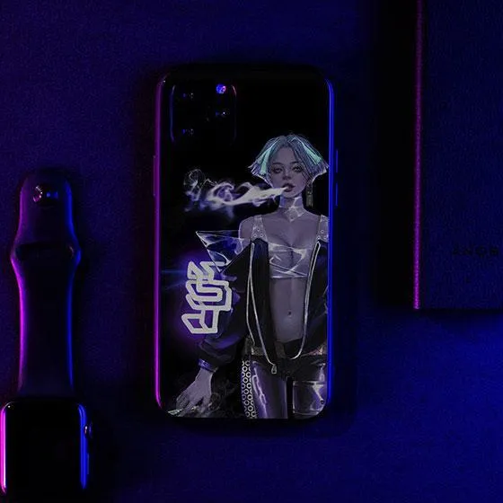 Lady Purple LED Case for iPhone