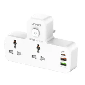 Ldnio 2 AC Outlets Portable Extension Power Socket - White | 691540