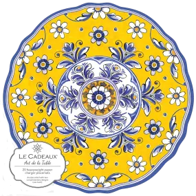 Le Cadeaux 15.5" Round Paper Placemats – Benidorm – Pack of 20