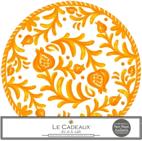 Le Cadeaux 15.5" Round Paper Placemats – Sicily Orange – Pack of 20