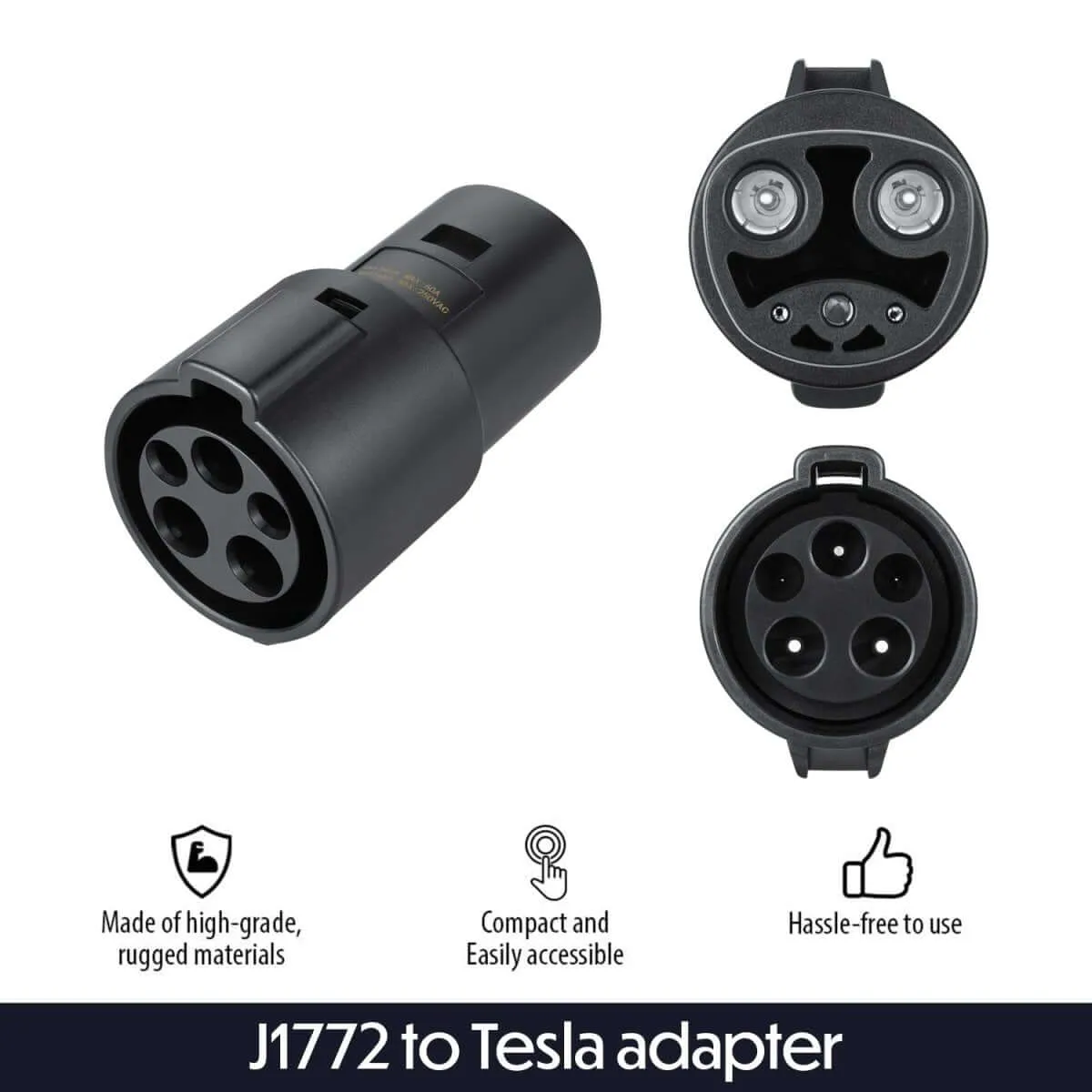 Lectron Portable Level 1 Tesla EV Charger   80 Amp J1772 to Tesla Adapter Bundle | 110V | 15 Amp | NEMA 5-15