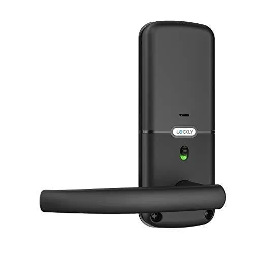 Lockly Fingerprint Bluetooth Keyless Entry Door Smart Lock (PGD628F) | Advanced Electronic Touchscreen System | Discrete PIN Code Input | iOS and Android | Auto Lock | Latch Edition (Matte Black)