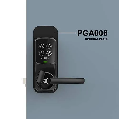 Lockly Fingerprint Bluetooth Keyless Entry Door Smart Lock (PGD628F) | Advanced Electronic Touchscreen System | Discrete PIN Code Input | iOS and Android | Auto Lock | Latch Edition (Matte Black)